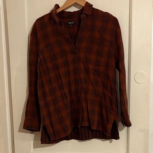 Madewell Plaid Button-Down Shirt in Deep Rust